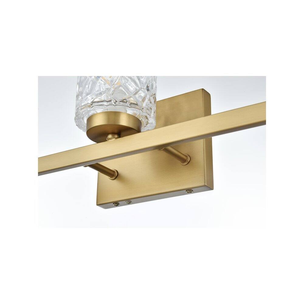 Alt View 1. Living District - Cassie 41 inch Wall Sconce in Satin Gold - Satin Gold And Clear.