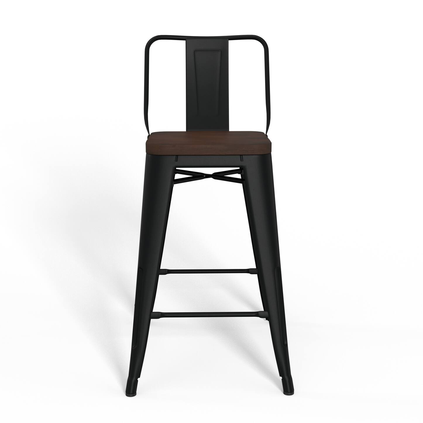 Alt View 11. Simpli Home - Rayne Metal and Wood Counter Height Stool (Set of 4) - Black.