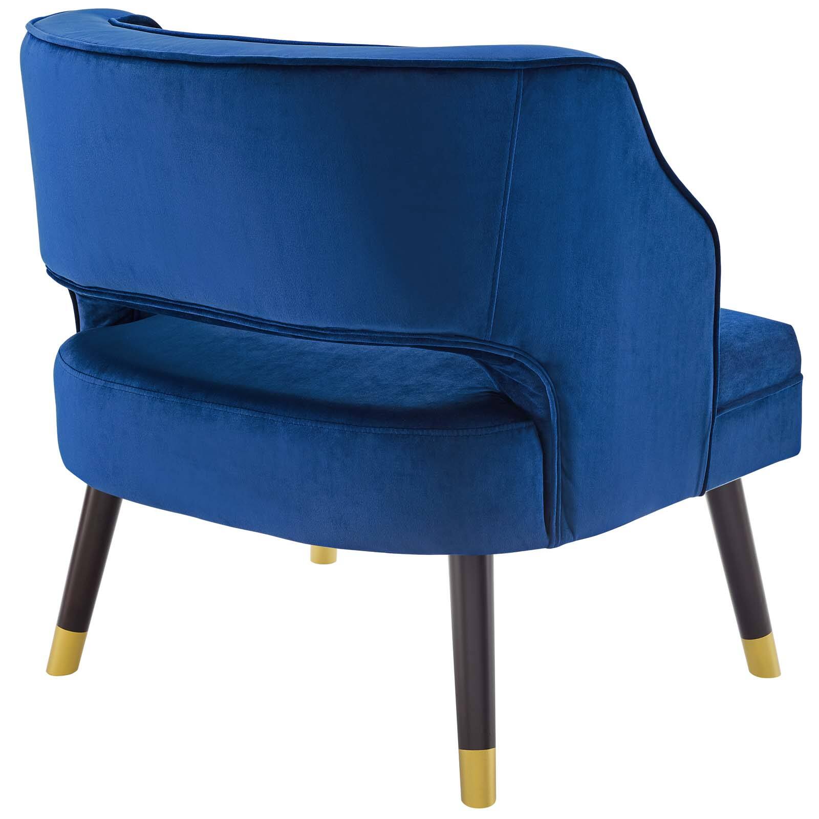 Alt View 1. Modway - Traipse Button Tufted Open Back Performance Velvet Armchair by Modway - Navy.