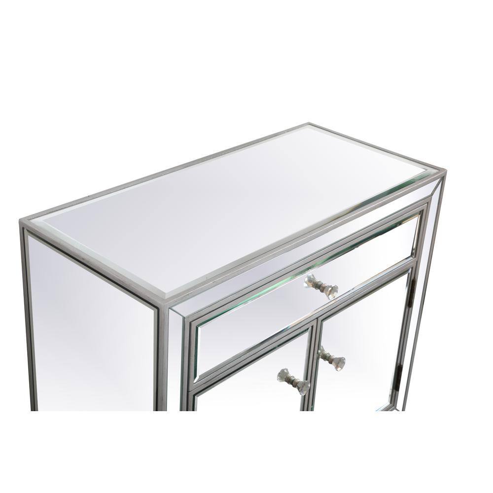 Left. Elegant Decor - 29 in. mirrored cabinet in antique silver - Antique Silver.