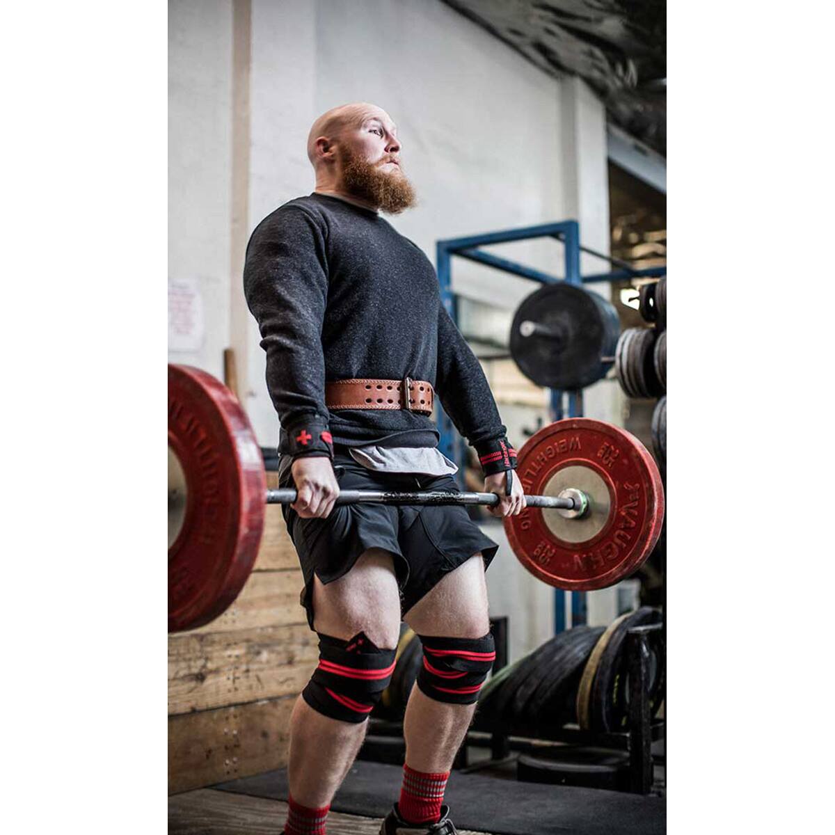 Alt View 2. Harbinger - Harbinger Red Line Weight Lifting Knee Wraps - Black.