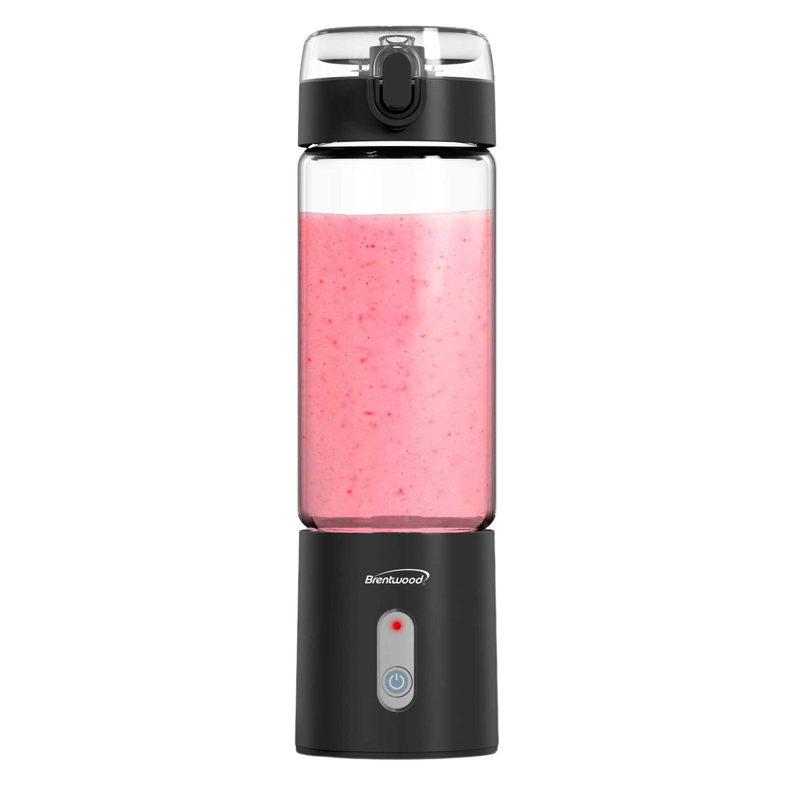 Front. Brentwood - Brentwood 17 Ounce Portable Battery Operated USB Glass Blender in Black - Black.
