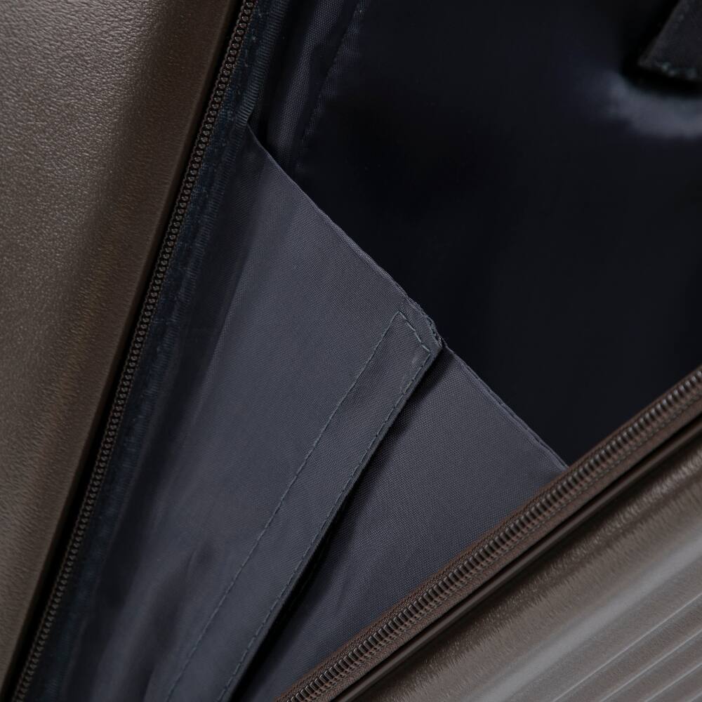 Alt View 1. Ropilly - Ropilly 2 Piece Luggage Set Front Opening Carry On with 14 Inch Cosmetic Case Brown - Brown.