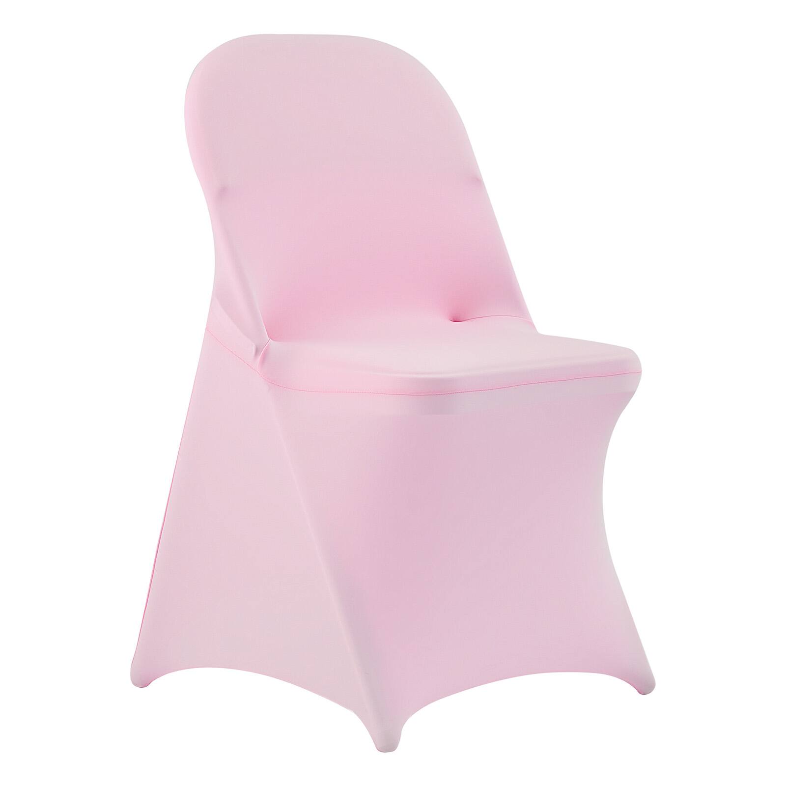 Alt View 5. VEVOR - 50 Pcs Pink Chair Covers, Polyester Spandex Chair Cover, Stretch Slipcovers for Wedding Party Dining Banquet - Pink.