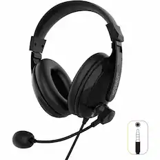 Front. Morpheus 360 - Morpheus 360 Basic Multimedia Stereo Headset - Adjustable Microphone - Lightweight Comfortable Design - Eco Leather Ear - Black.