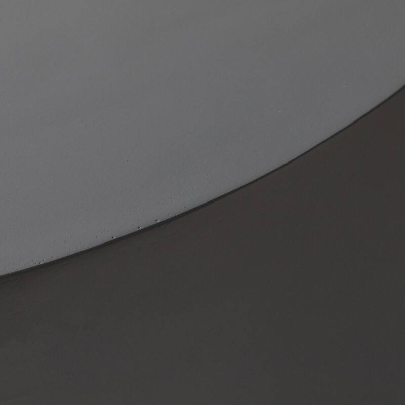 Alt View 5. LeisureMod - Terra Modern Round Fiberstone Coffee Side Table Accent Center Table for Indoor Outdoor - Grey.