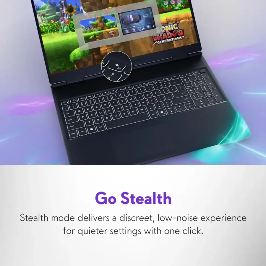 Go Stealth Stealth mode delivers a discreet, low-noise experience for quieter settings with one click.