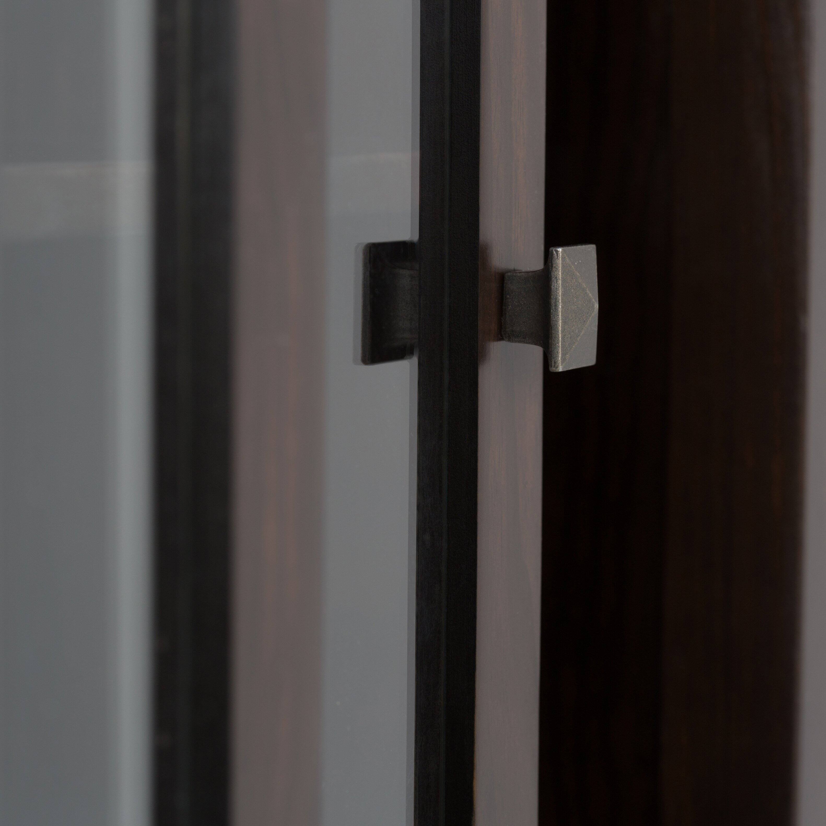 Alt View 5. Simpli Home - Cosmopolitan Solid Wood 36 inch Storage Cabinet in Mahogany Brown (Set of 2) - Mahogany Brown.