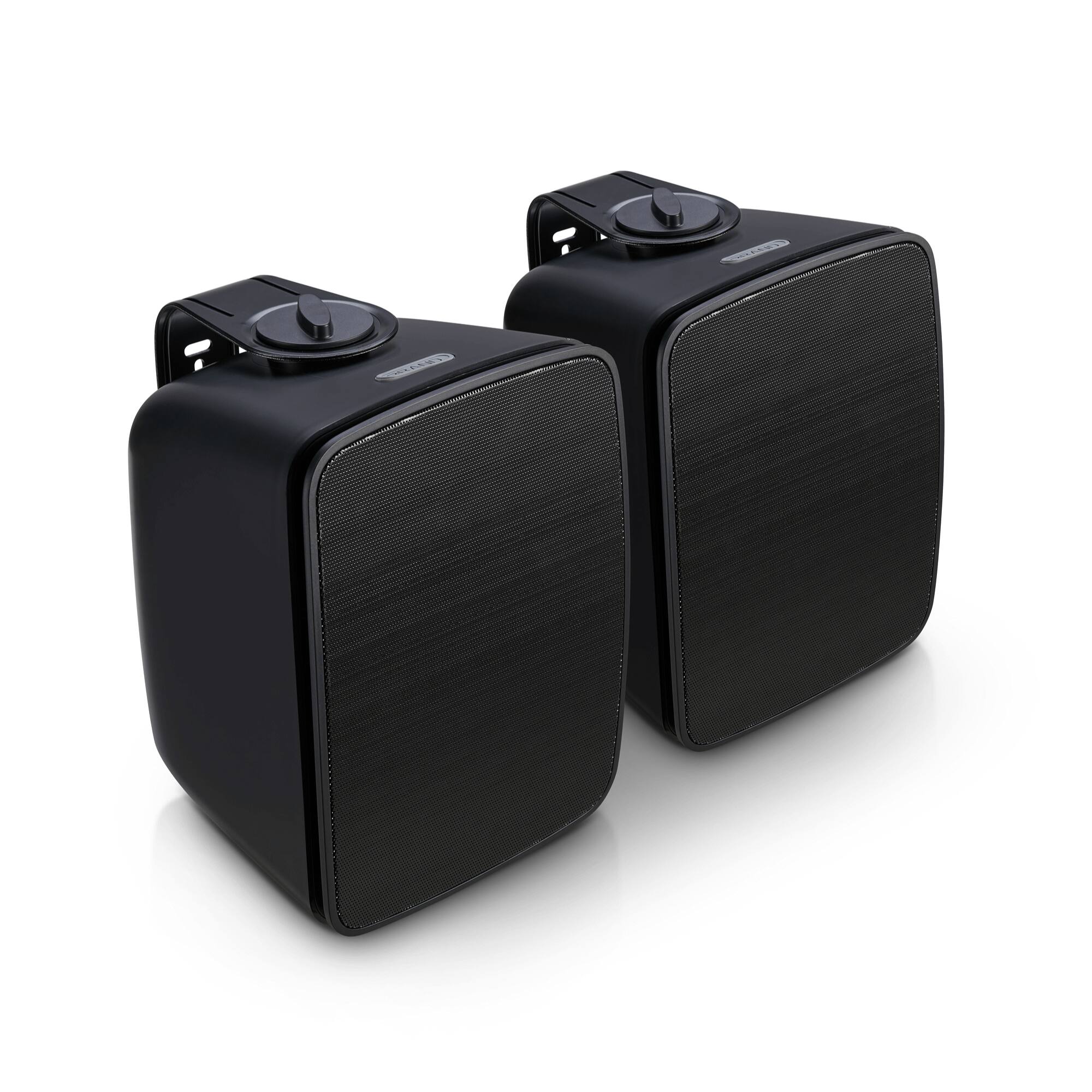 Angle. SoundPro - Dual Bluetooth Weatherproof Indoor & Outdoor Wall-Mount Loudspeakers - Black.