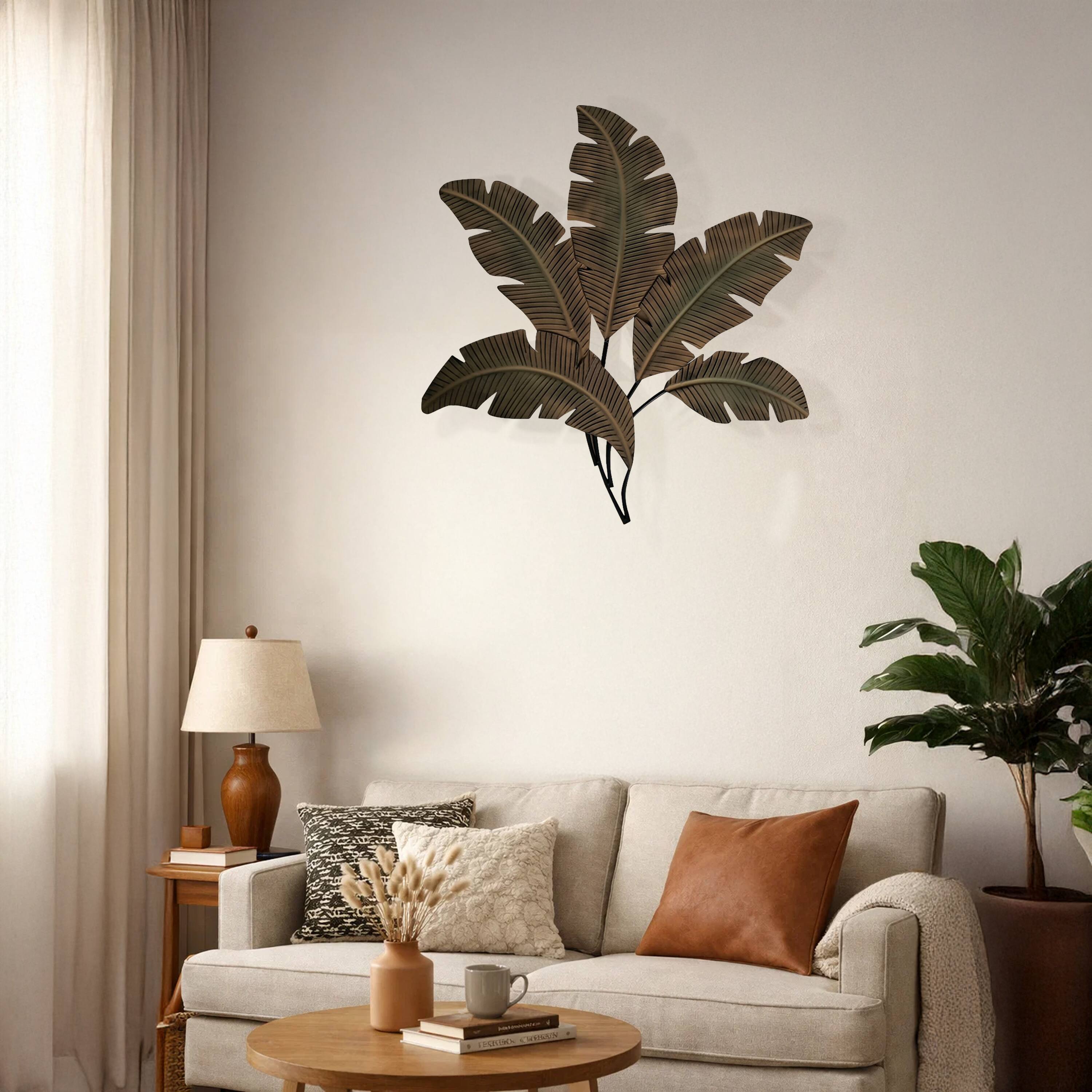 Alt View 8. Manhattan Lane - 35 Inch Tropical Metal Palm Leaf Wall Mount Accent Décor - Yellow, Green, Black.
