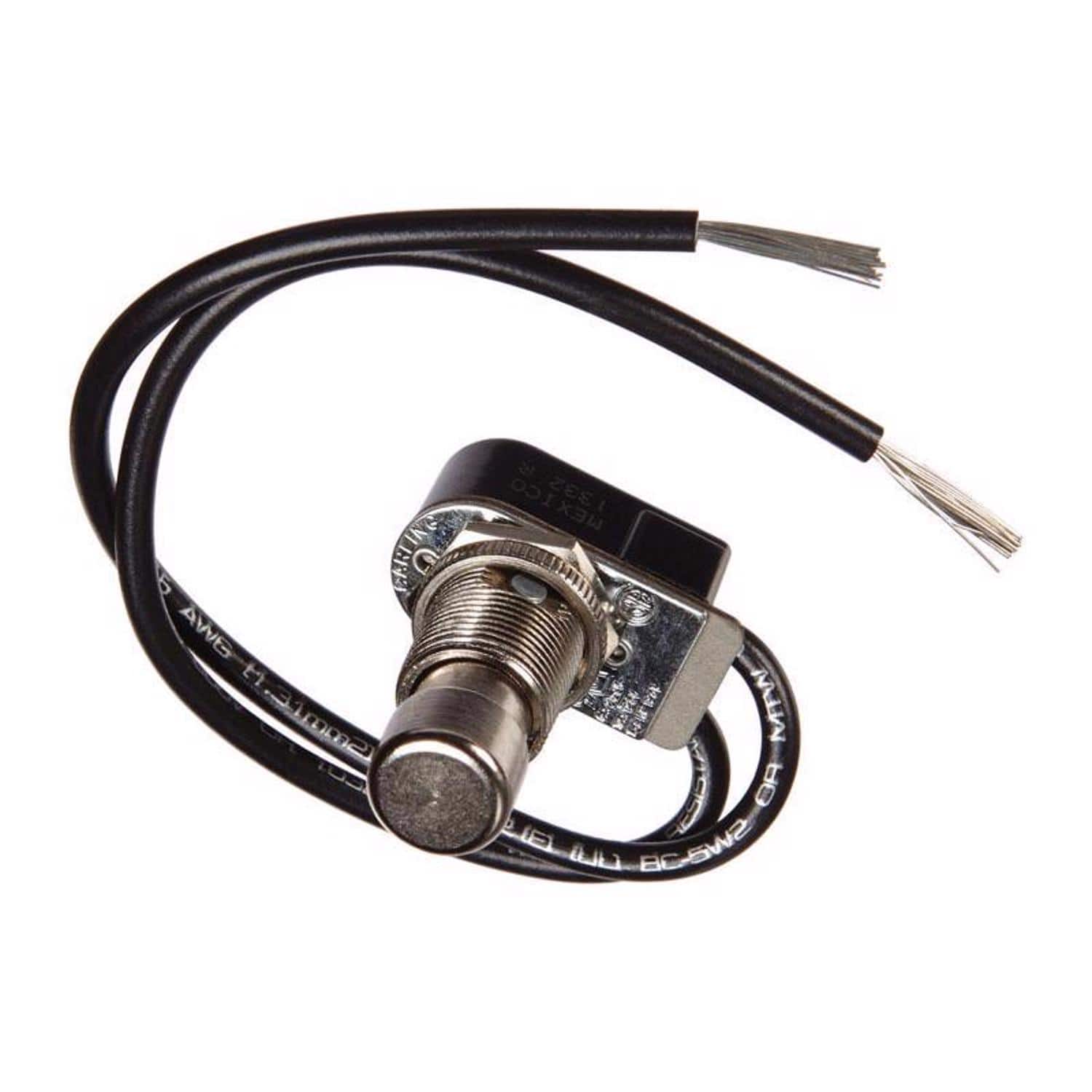 Jandorf - 10 amps Single Pole Push Button Appliance Switch 1 pk - Black/Silver