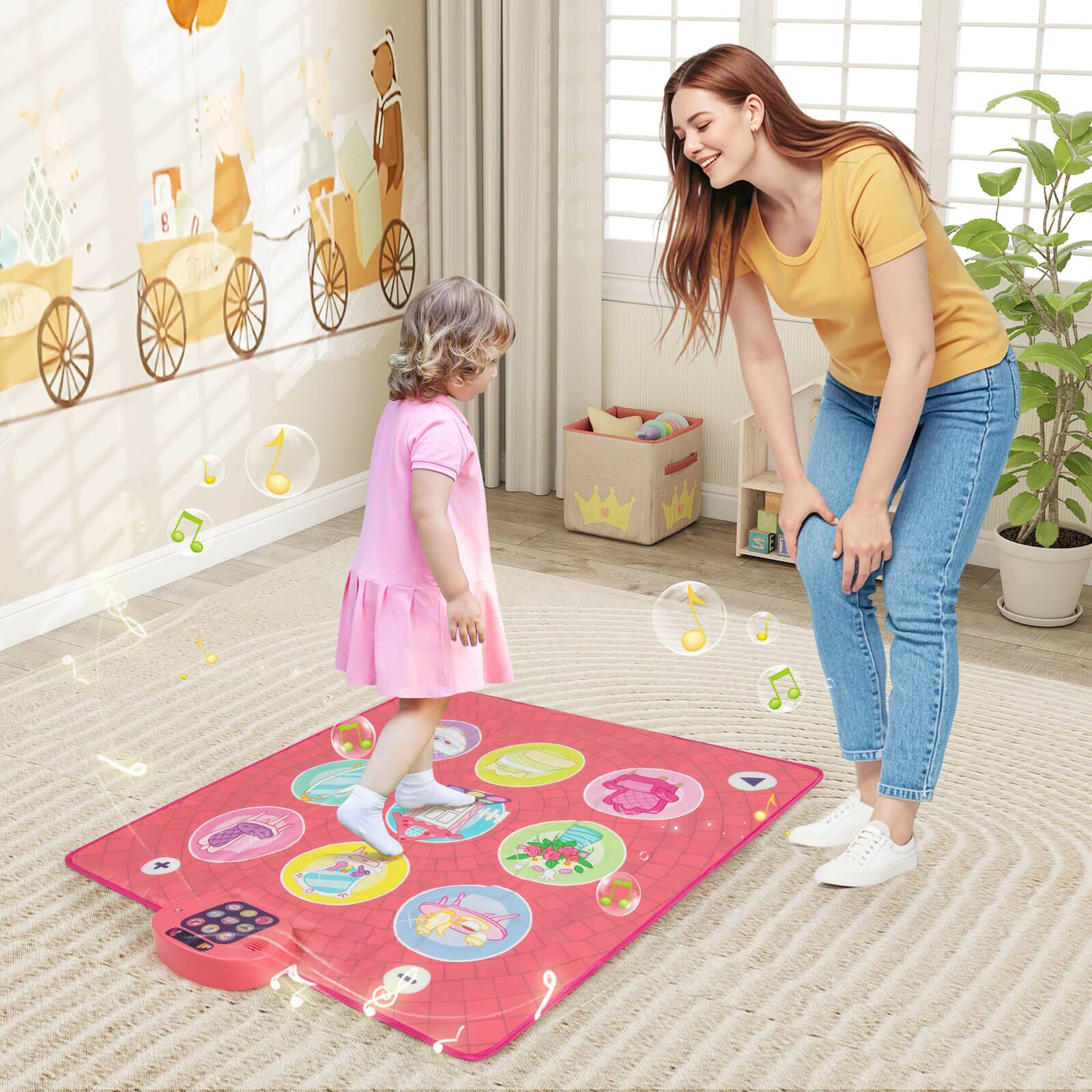 Alt View 3. Costway - Costway Kids Dance Mat Electronic Dancing Pad with 3 Game Modes Music Dance Step Play Toy - Pink.