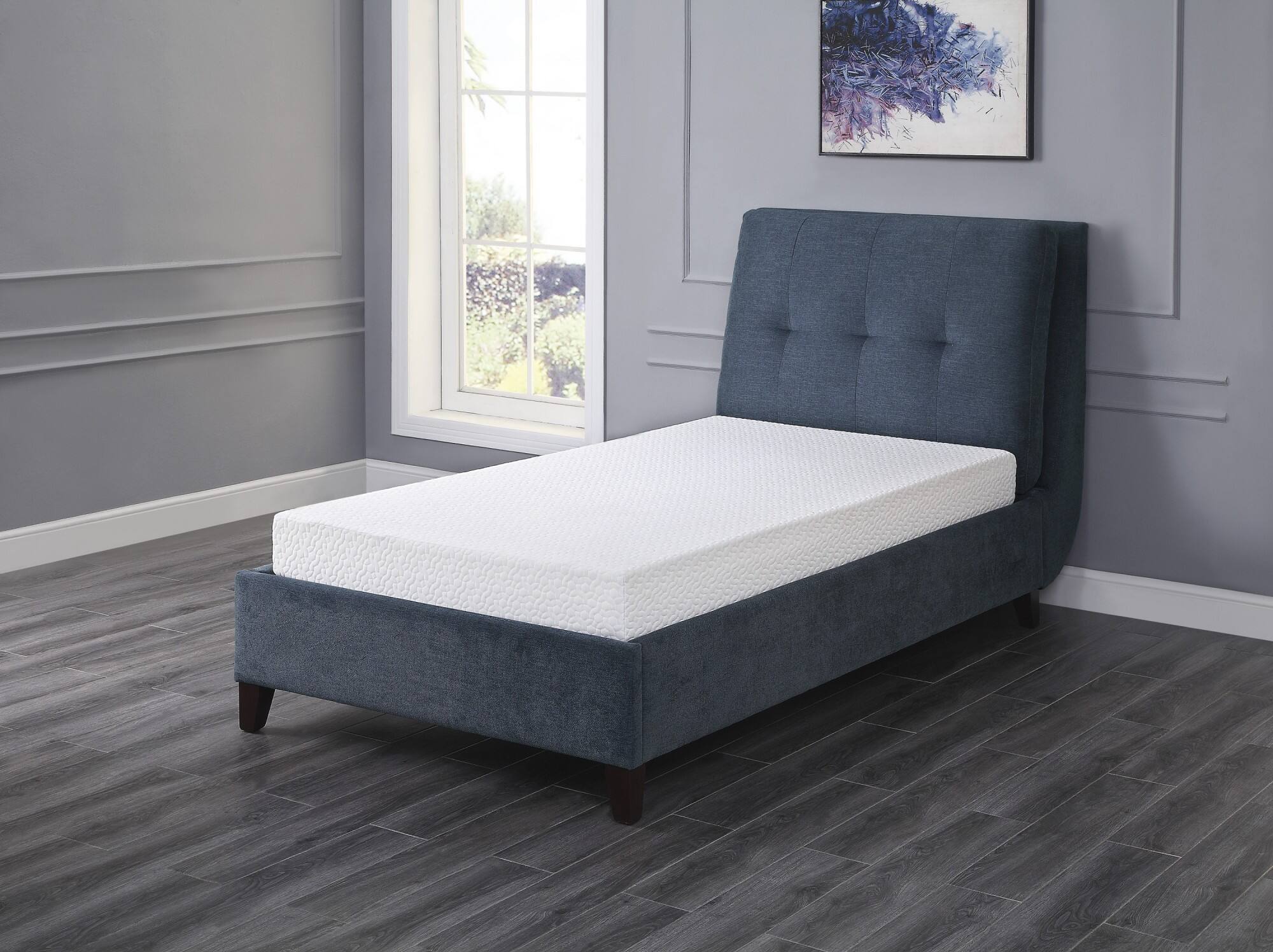 Alt View 1. Glintex - 6 Inch Twin Gel Memory Foam Mattress with Tencel Fabric Cover and High-Density Foam Base - White.