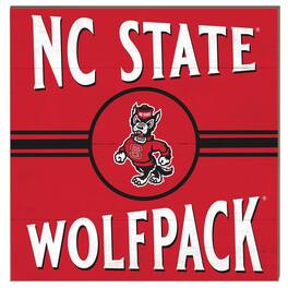 Jardine - NC State Wolfpack 10'' x 10'' Retro Team Sign - Red