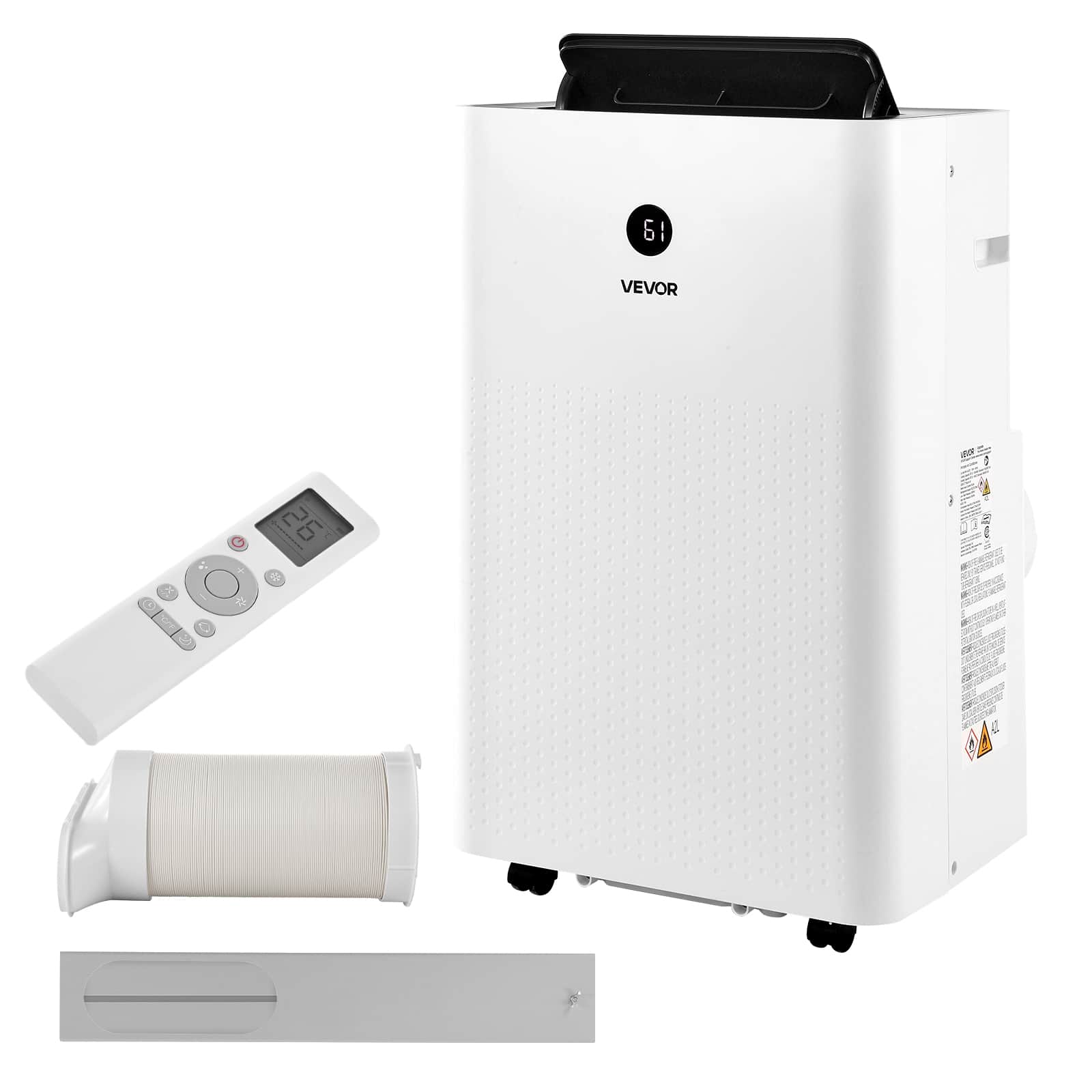 VEVOR - Portable Air Conditioner, 12000 BTU ASHRAE (8150 BTU SACC) 4-in-1 Standing Cooling Ac Unit, LED Touch Panel - White;Black