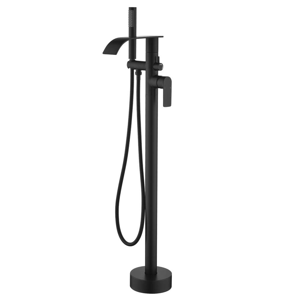 Front. Boyel Living - Black Bathtub Faucet Dual Function 360 Degrees Rotatable 1.5m SUS304 Hose Single Handle - Matte Black.