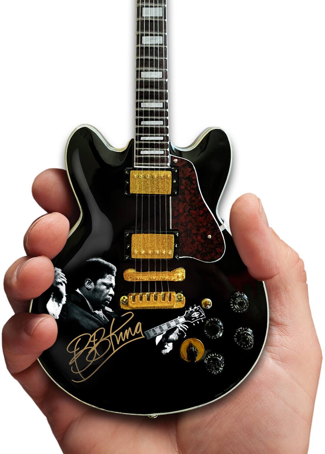 Alt View 2. Axe Heaven - Axe Heaven -Bb King - BB King Gibson Ebony ES-355 Lucille Tribute Mini Guitar Replica Collectible   - Collectibles - Multicolor.
