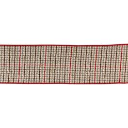 BreeBe - Plaid Ribbon 4" x 10 yds - Beige, Red, Green