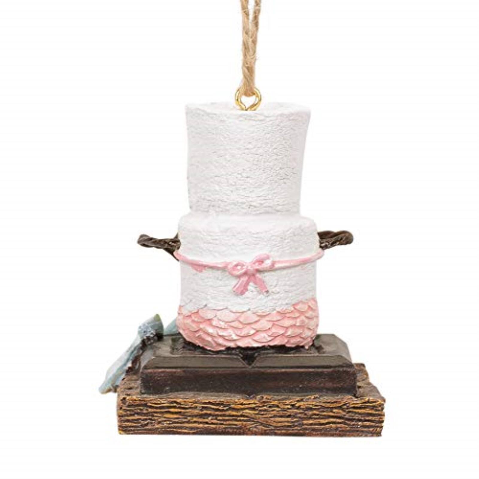 Back. Ganz - Ganz Smores Marshmallow Snowman Mermaid Christmas Tree Ornament 2.4 inch - White.