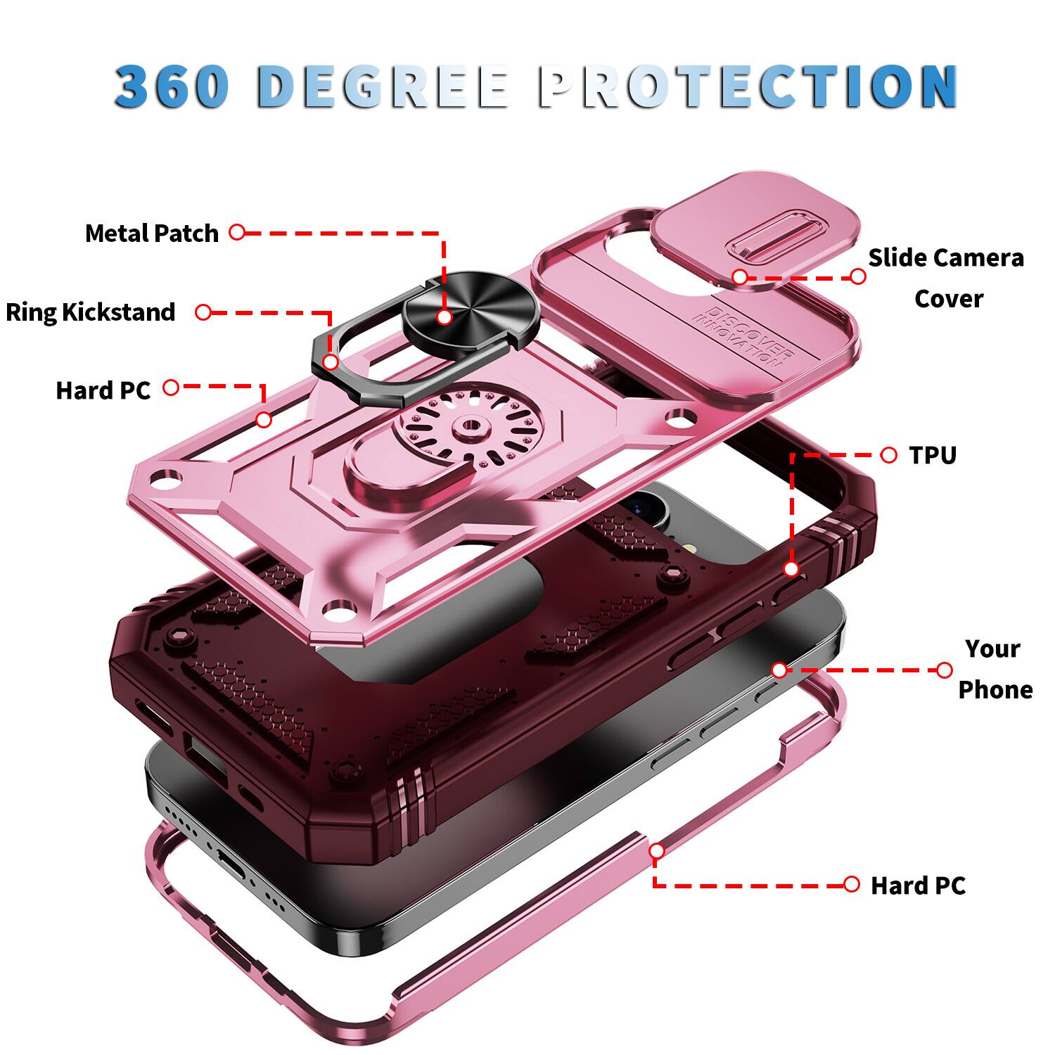 Dteck Magnetic Case For Apple iPhone 16e/17e with Slide Camera ...