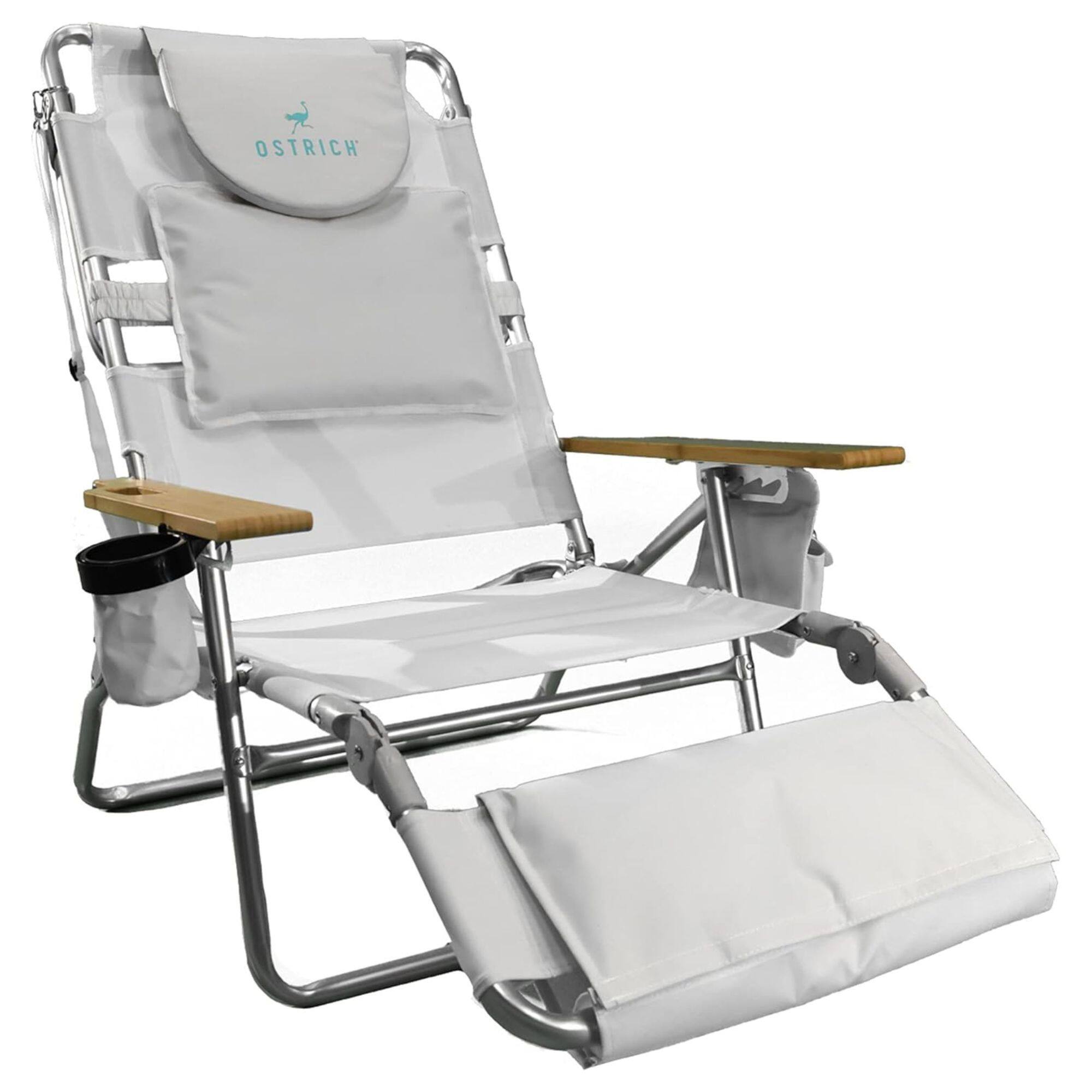 Ostrich - Deluxe 3N1 Lightweight Outdoor Lawn Beach Lounge Chair w/Footrest - White price history on PriceWatchPro