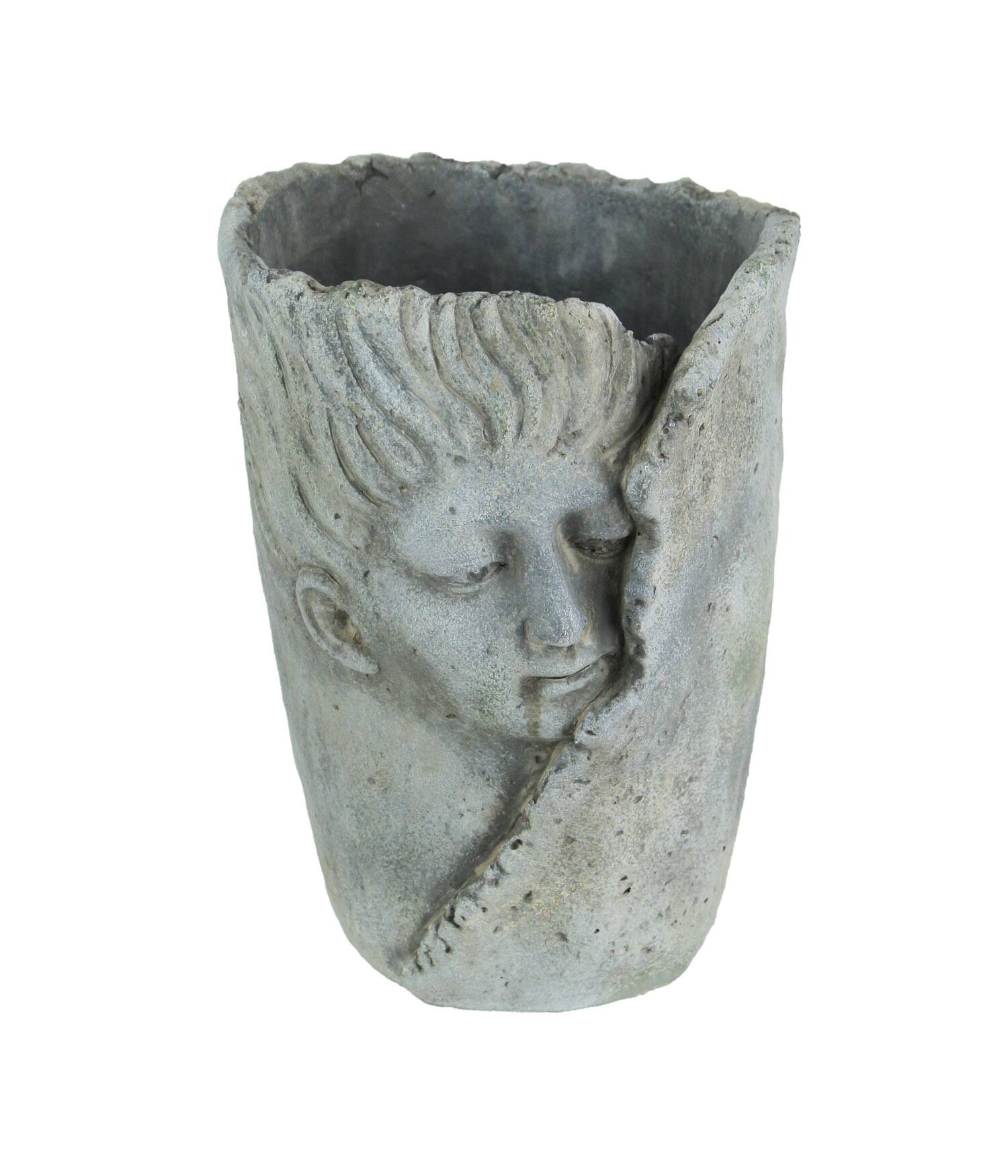 Mayrich Company - Weathered Finish Concrete Leaf Wrap Face Planter / Vase 8 Inches High - Gray price history on PriceWatchPro