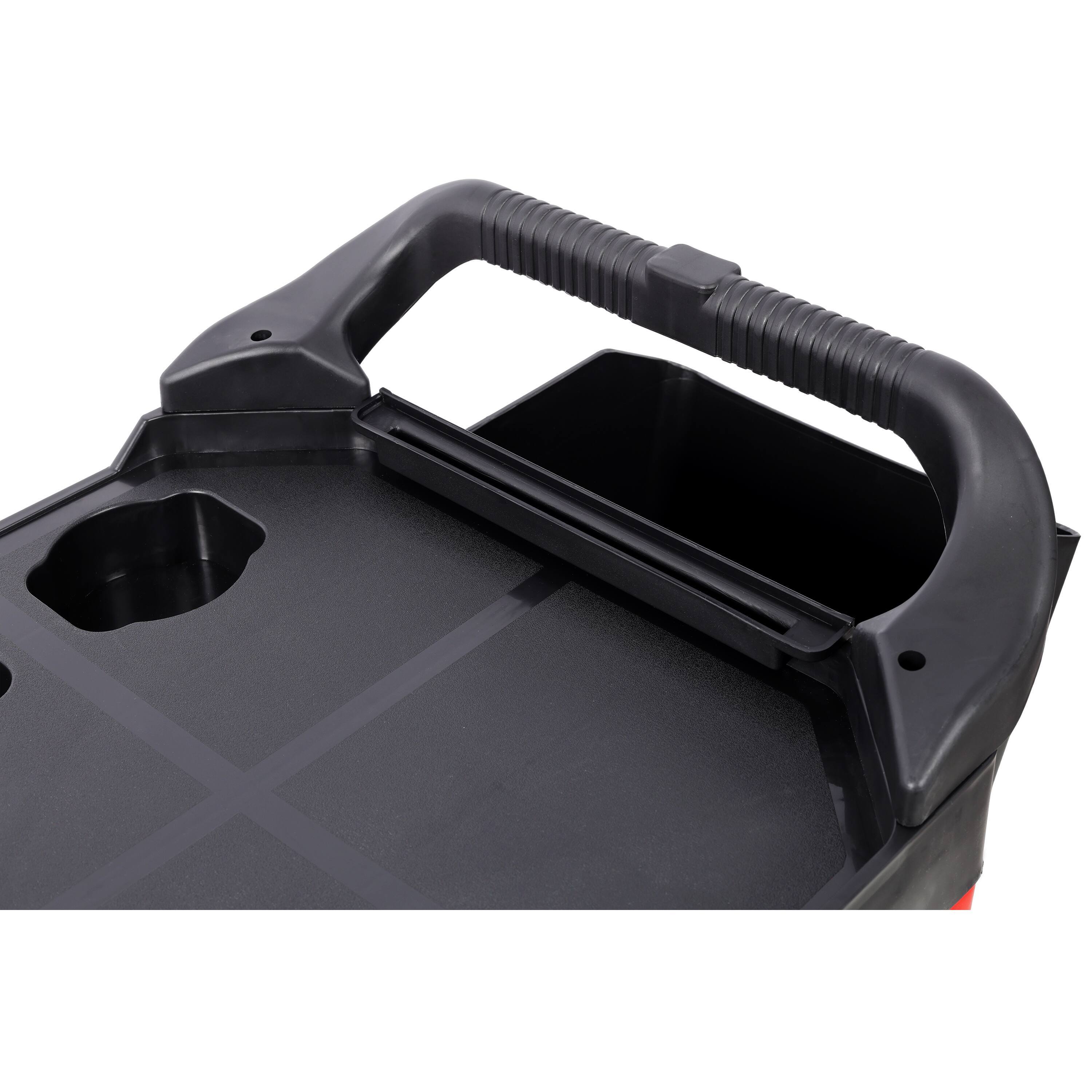 Alt View 4. ELEMENT ACE - 3-Tier Rolling Auto Detailing Cart with Wheels & Bucket Set - Black+Red.