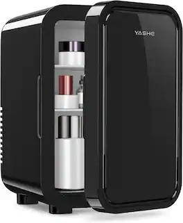 YASHE - Mini Fridge, 6 Liter/8 Can 110V AC/DC - Black