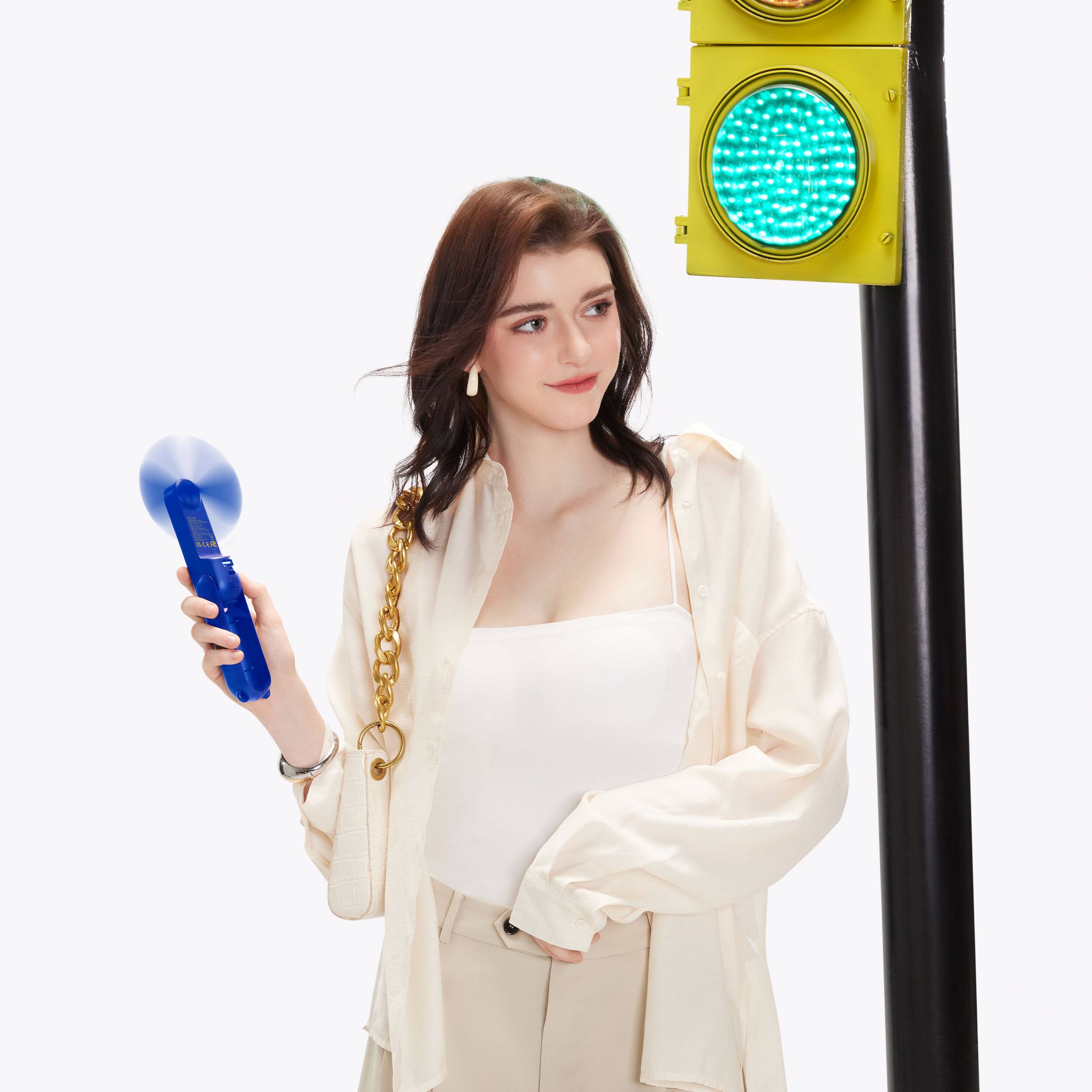 Alt View 2. Jisulife - Handheld Fan Life8B - Dark Blue.