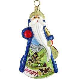 Joy to the World Collectibles - Joy to the World Glitterazzi Armenian Santa Polish Glass Christmas Ornament - Multicolor