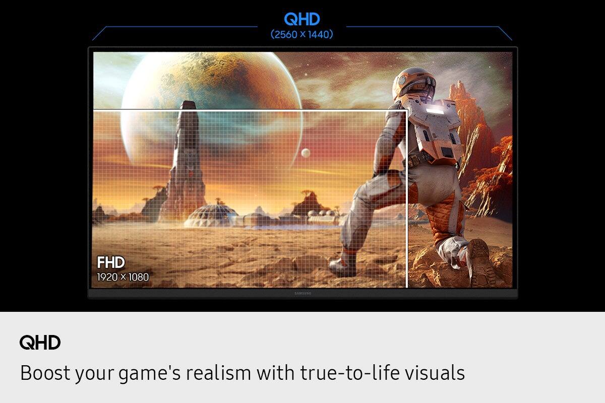 QHD (2560 x 1440)  
FHD 1920 x 1080  

QHD  
Boost your game's realism with true-to-life visuals