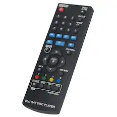 POWER OPEN/ CLOSE 1 2 3 CAPTION 4 REPEAT 5 6 7 8 9 0 K D " HOME INFO/MENU ENTER BACK 5 DISC MENU R G Y POWER INPUT VOL VOL+ + TV AKB75135401 BLU-RAY DISC PLAYER