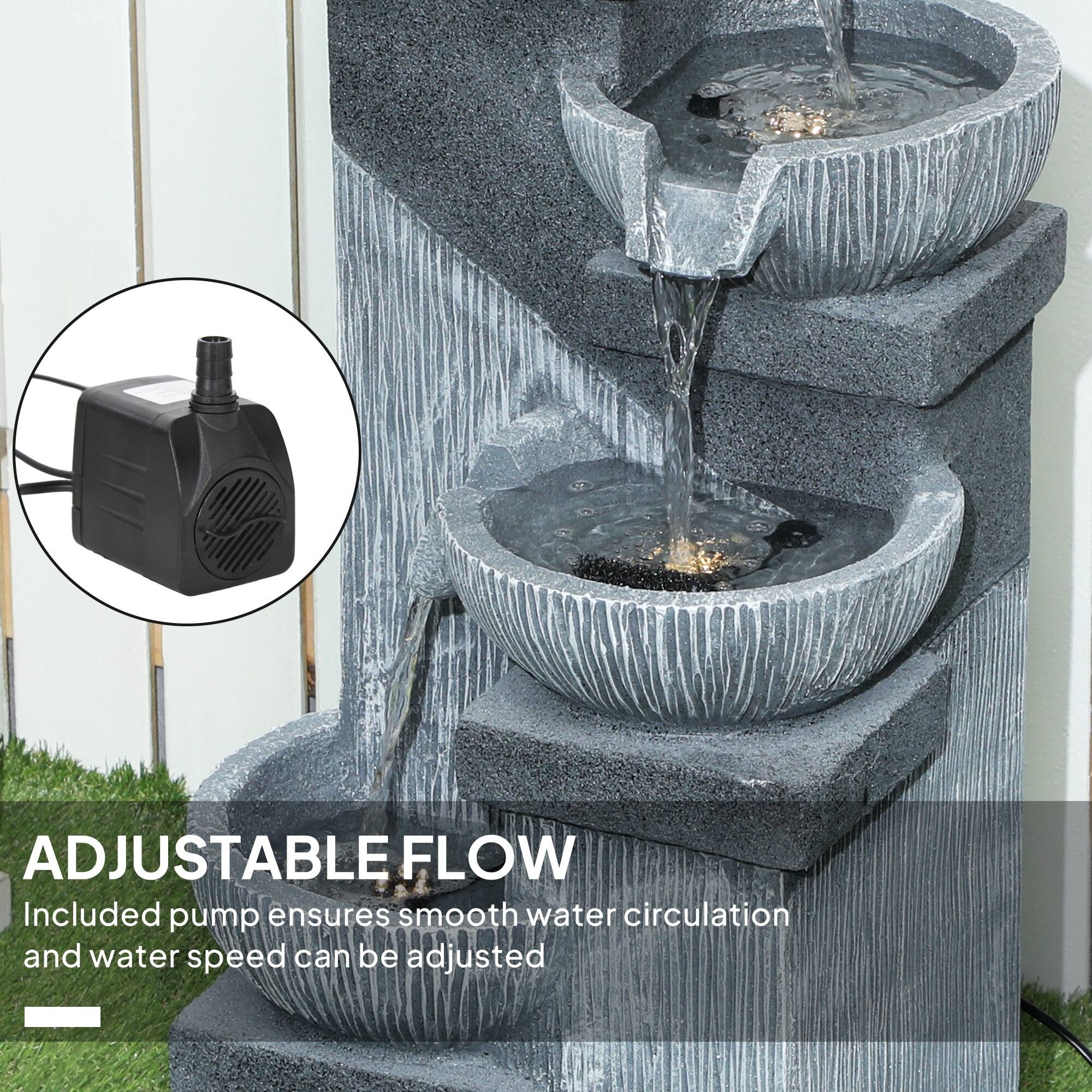 ADJUSTABLE FLOW
Included pump ensures smooth water circulation and water speed can be adjusted