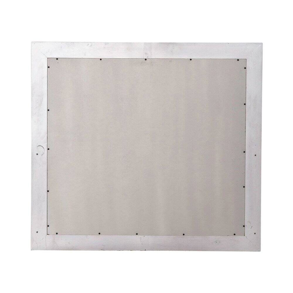 Angle. Liberty Furniture Industries - River Place Mirror Cottage Wood Framed 42" x 40" - Riverstone White & Tobacco - Riverstone White & Tobacco.