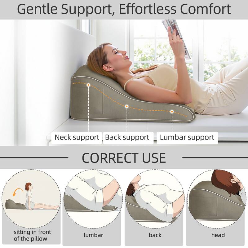 Gentle Support, Effortless Comfort

Neck support, Back support, Lumbar support

CORRECT USE

sitting in front of the pillow

lumbar

back

head