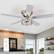 Left. Breezary - 52'' Flush Mount Ceiling Fan with Light Kit, Low Profile Indoor Crystal Fan, 5 Blades, 6-Speed DC Motor, Remote, Timer - Chrome with Silver Blades.