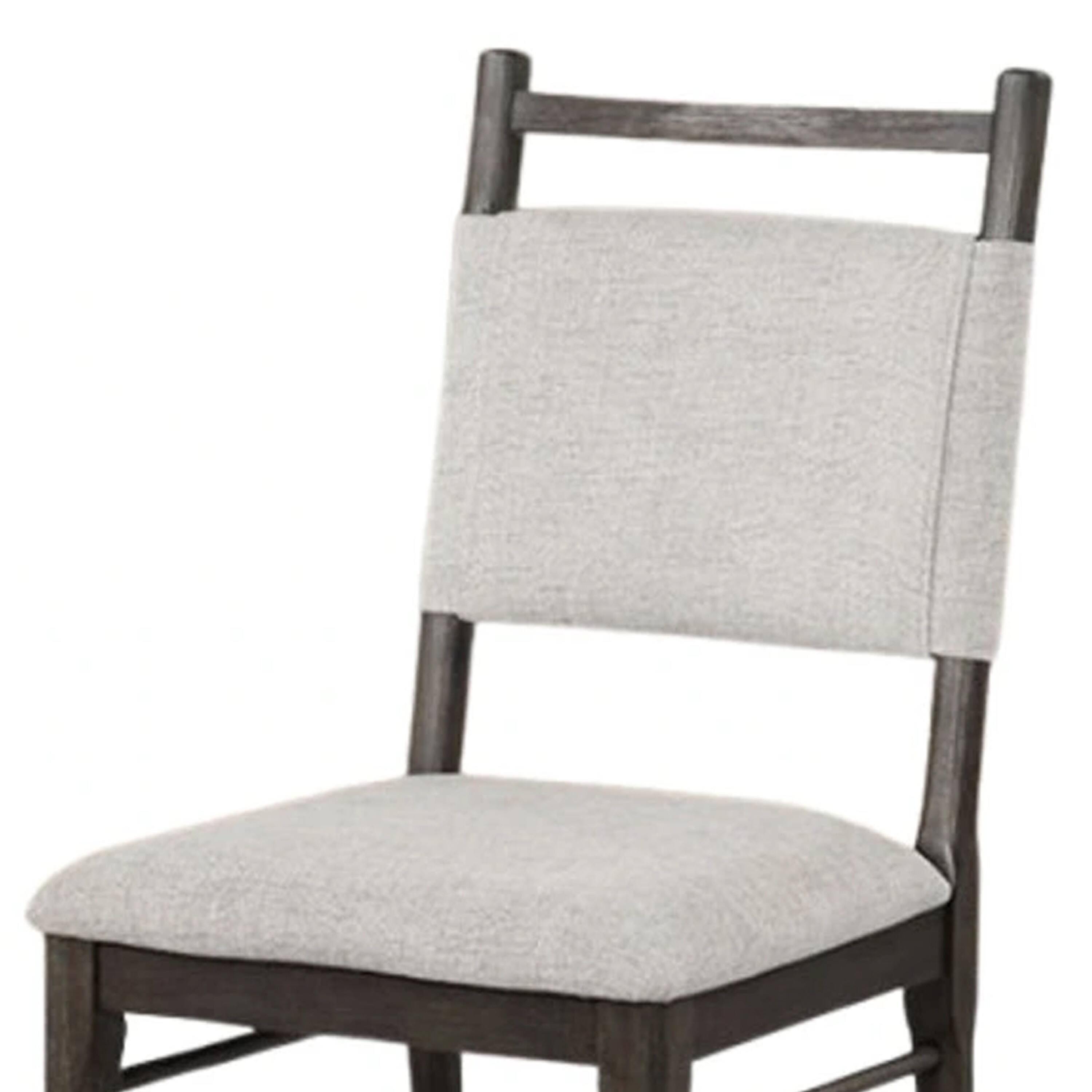 Alt View 2. Manhattan Lane - Oline Side Dining Chair Set of 2, Dark Walnut Brown Wood - Walnut Brown, Light Gray.