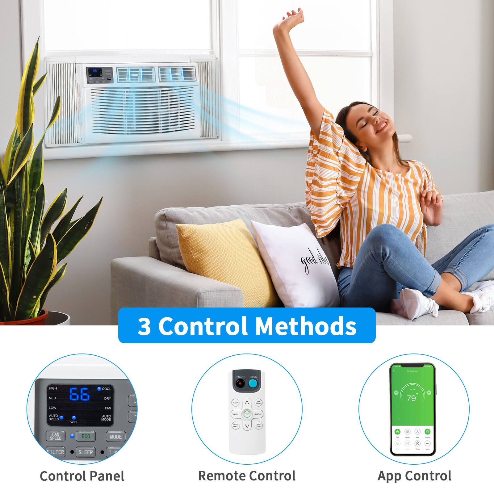 3 Control Methods

- Control Panel
- Remote Control
- App Control