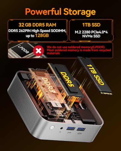 GEEKOM A8 Mini PC, AMD Ryzen 7 8745HS, 32GB DDR5 RAM&1TB PCIe 4.0 GEEKOM A8 Mini PC, AMD Ryzen 7 8745HS, 32GB DDR5 RAM&1TB PCIe 4.0