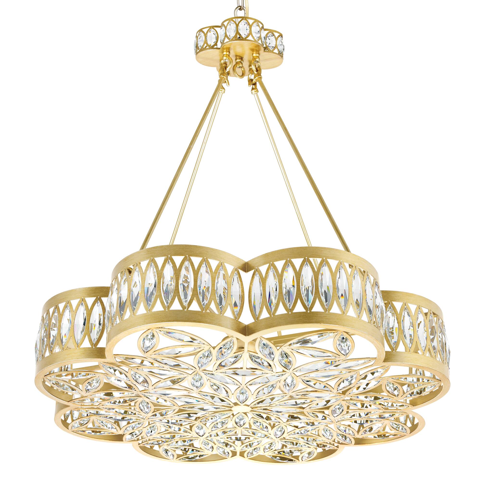 Angle. CWI Lighting - Nova 8 Light Chandelier With Champagne Finish - Champagne.