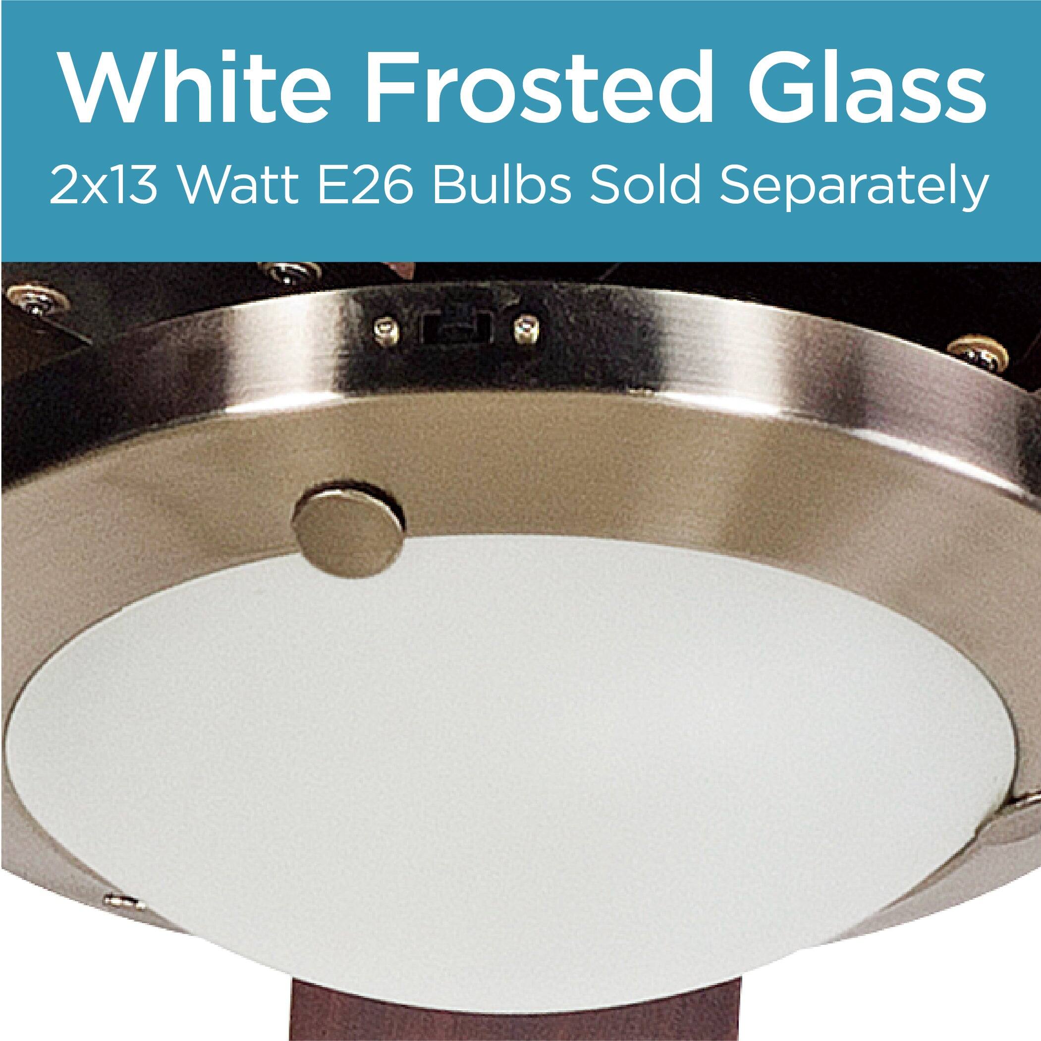 White Frosted Glass  
2x13 Watt E26 Bulbs Sold Separately