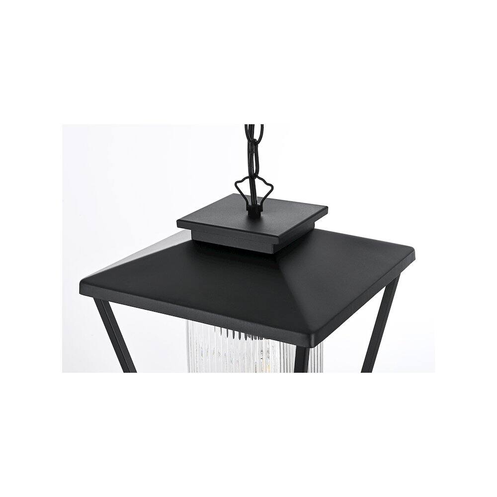 Alt View 4. Elegant Lighting - Gaul 7 inch Outdoor Pendant in Black - Black.