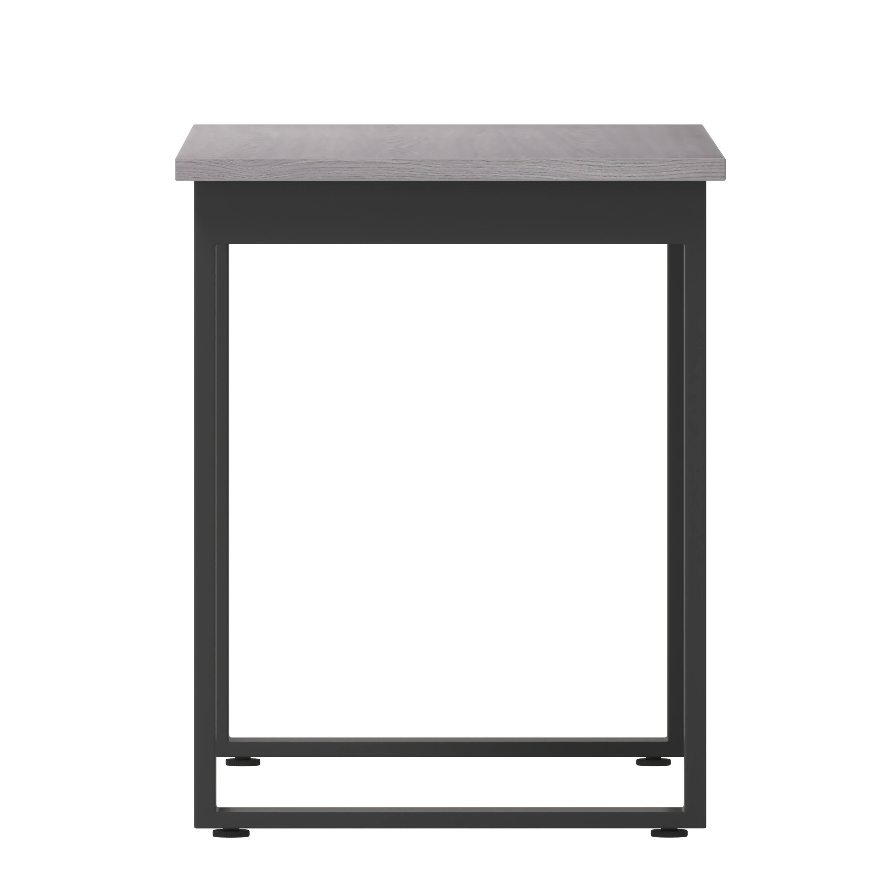 Alt View 5. Emma + Oliver - Remy 48x24 Dining or Gaming Table with Double Sided Laminate Table Top and Heavy Duty U-Frame Steel Base - Gray Oak.