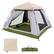 Front. Costway - Instant Pop-up Tent 2-4 Person Camping Tent w/ Removable Rainfly & Carrying Bag - Beige + Green + Grey.