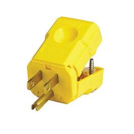 Leviton - 15 Amp 125 Volt 3-Wire NEMA 5-15P Straight Plug (Nylon) - Yellow