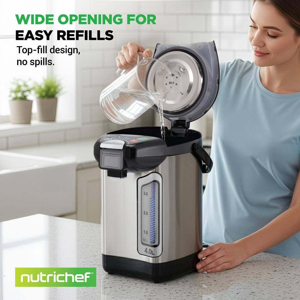WIDE OPENING FOR EASY REFILLS  
Top-fill design, no spills.  

3.0 2.0 1.0 4.0L nutrichef
