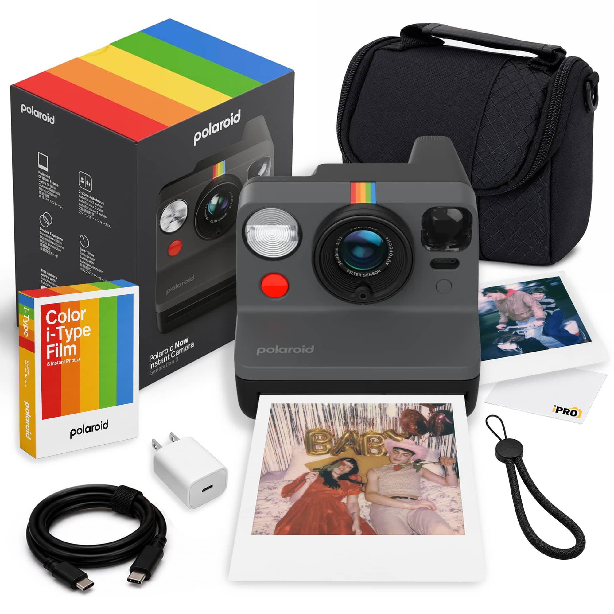 Polaroid - Now Generation 3 i-Type Instant Camera + Film (8) + More - Black price history on PriceWatchPro