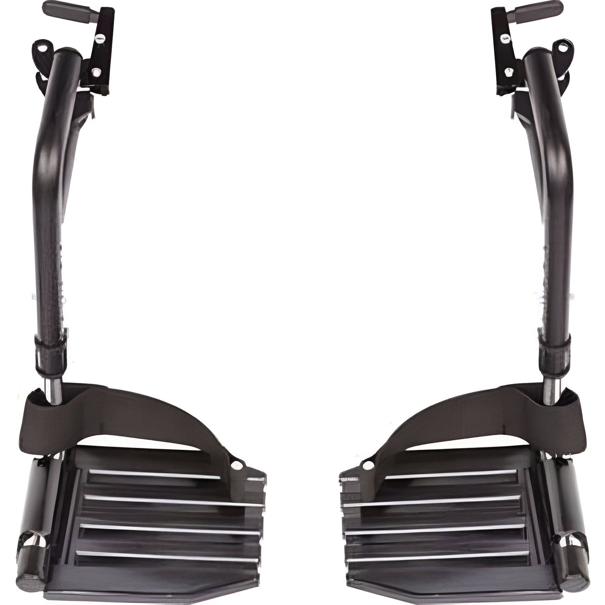 Invacare - Wheelchair Legrest with Heel Loops, Adjustable Length, Swing-Away Design & Flip-Up Footplate - Black