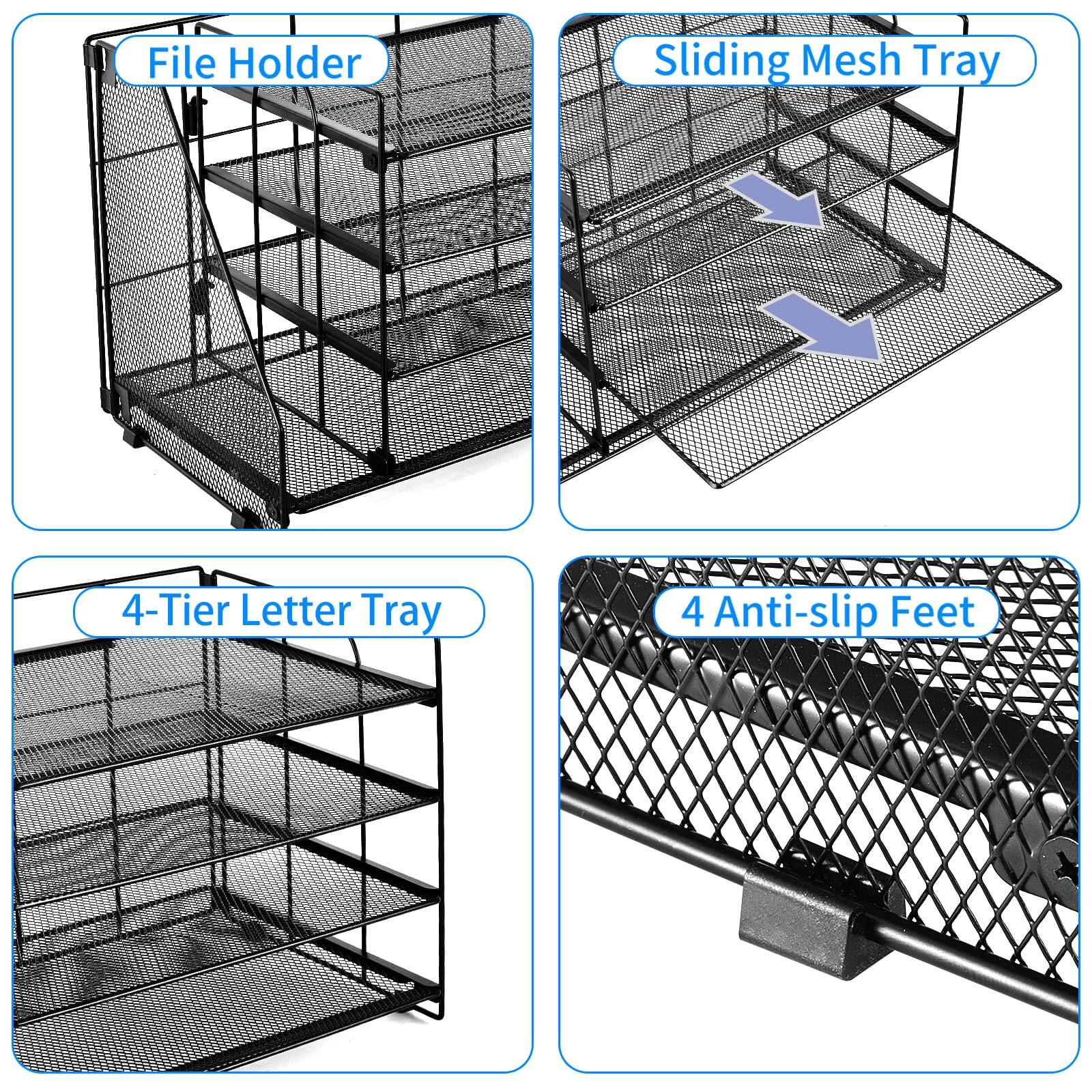 File Holder  
Sliding Mesh Tray  
4-Tier Letter Tray  
4 Anti-slip Feet