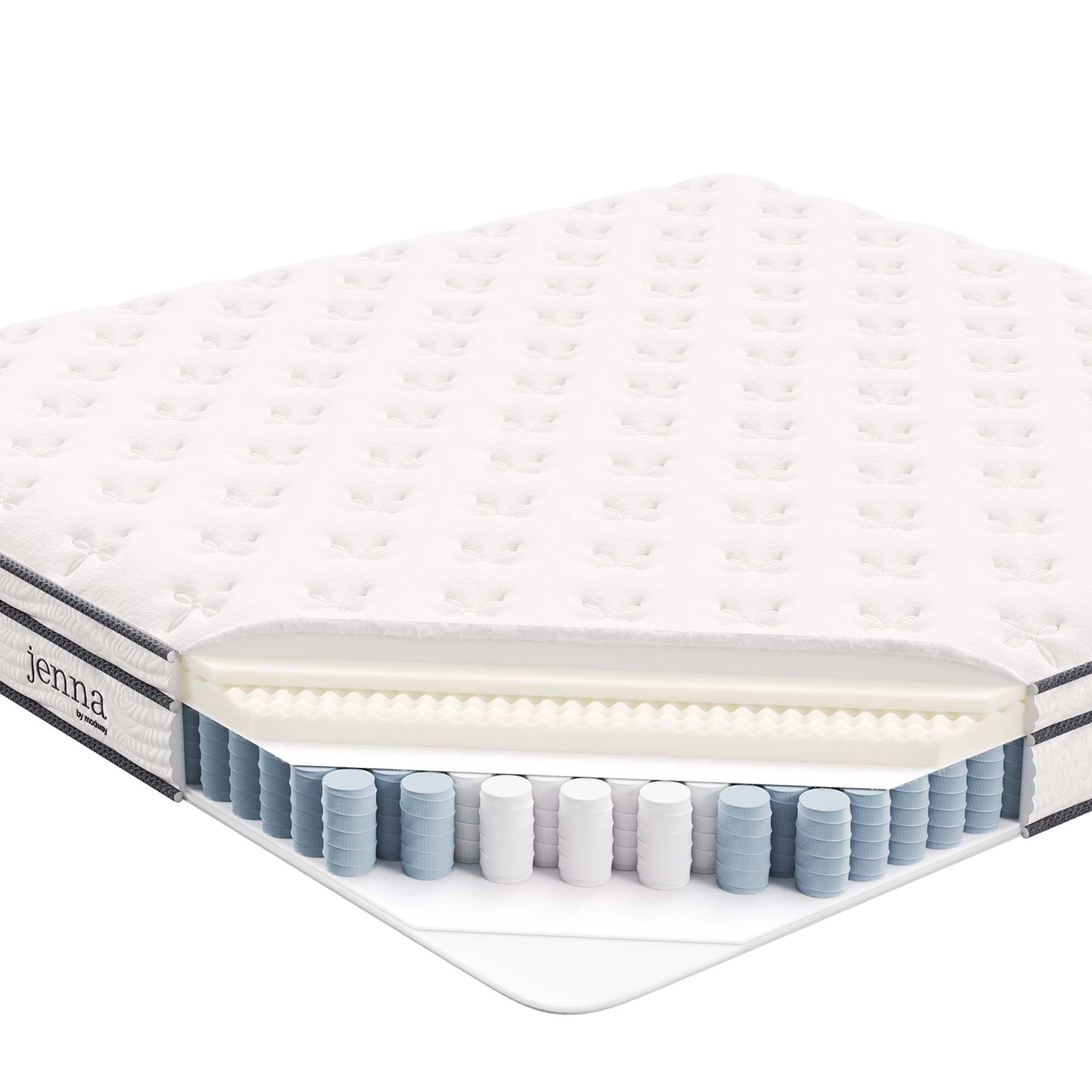 Alt View 1. Modway - Jenna 8" Innerspring and Foam King Mattress by Modway - White.